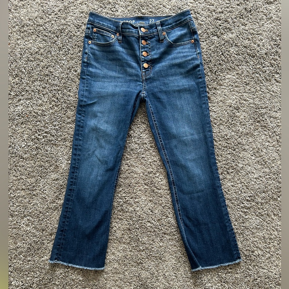J.CREW 9” Billie Demi Boot Crop Jeans Women 27 cropped kicked leg